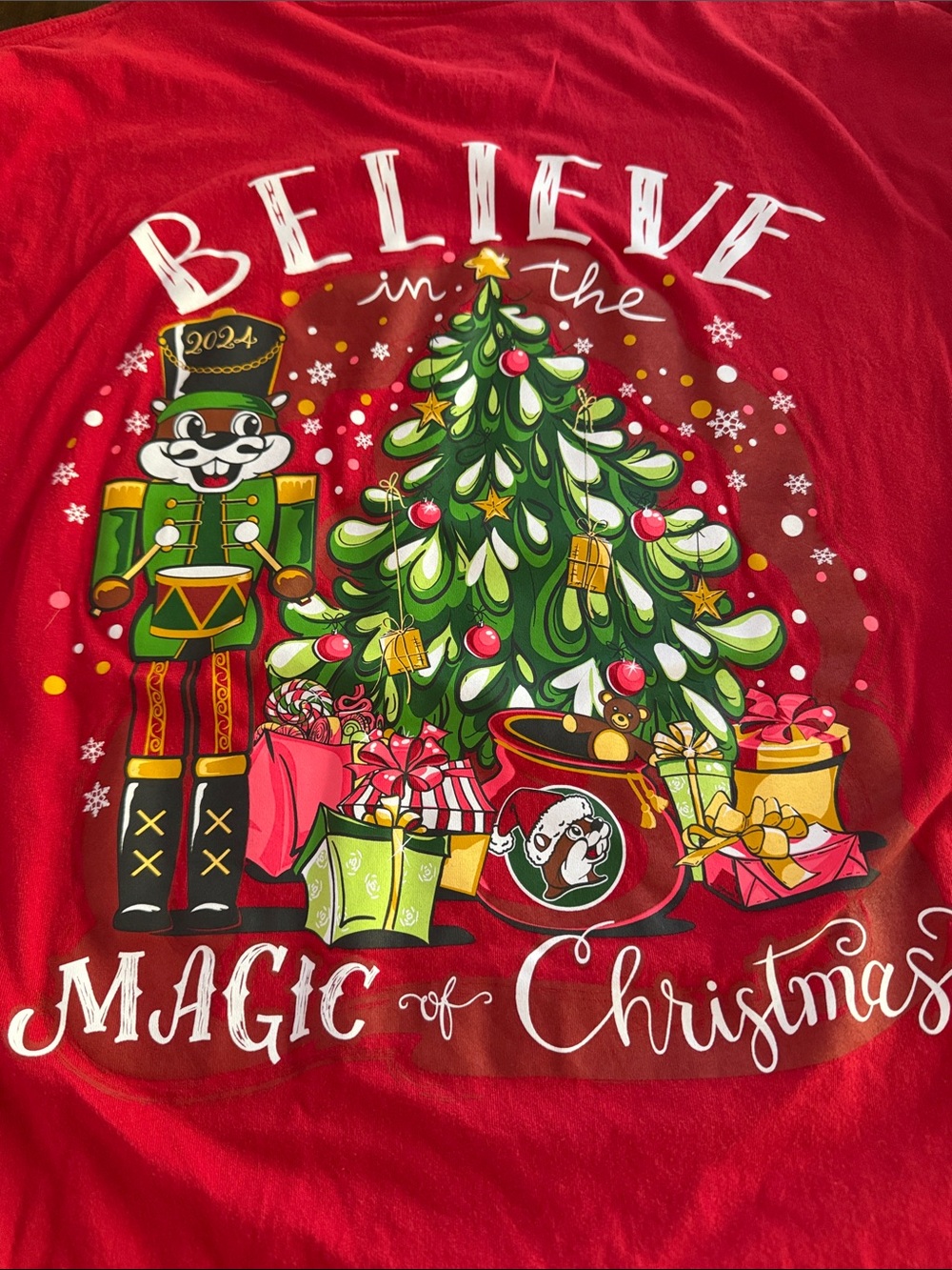Believe in the Magic of Christmas Red Graphic Short Sleeve Tee